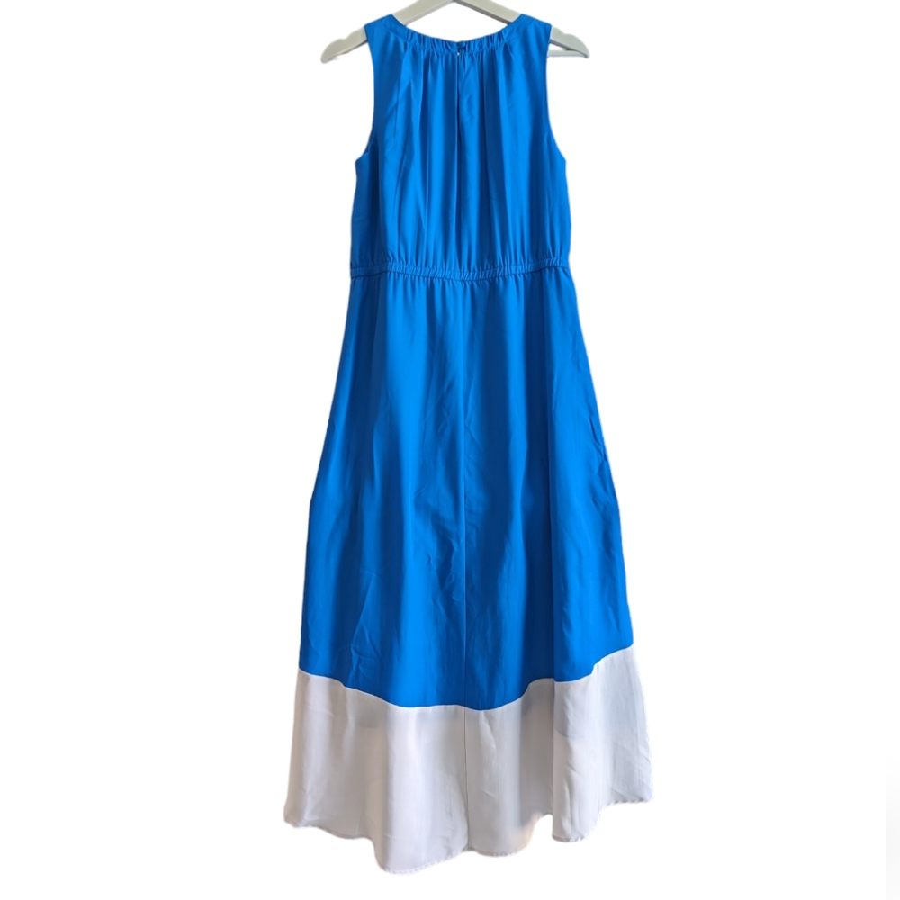 LOFT Hi Low Blue Color Block Sleeveless Maxi Dress Size 6